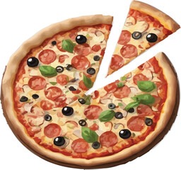 Top view on delicious pizza