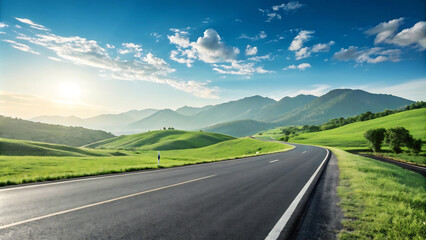 Naklejka premium road in mountains42