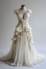 Fototapeta premium Beautiful and Elegant Wedding Dress, Generative AI