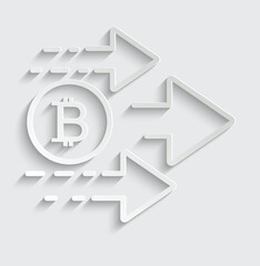 bitcoin  rate increase icon  sign
