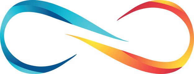 Multicolored infinity sign over the black