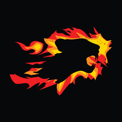 Portrait of panther among the fire