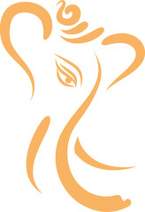 Portrait of stylized elephant head over white