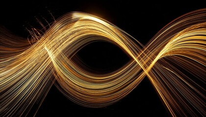 long exposure light painting photography vibrant streaks of metallic gold colour against a black background