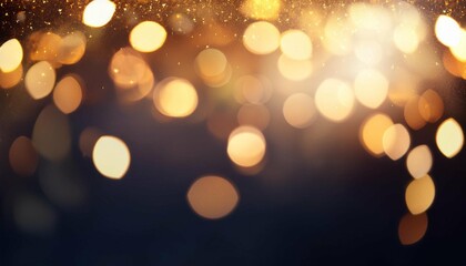 festive bokeh dark blurred christmas lights background with happy holiday party glow and warm flare
