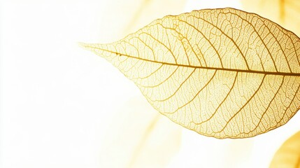 Obraz premium Blurred Autumn Leaf with White Background