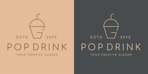Pop drink logo. This logo is suitable for cafe, restaurant, coffee shop, tea shop and beverage shop business.