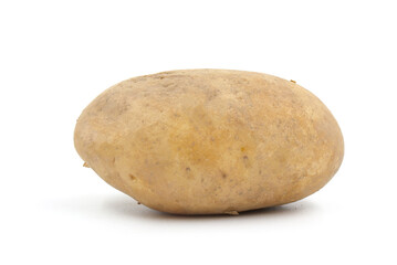 Young potato isolated on white background. Harvest new. Flat lay