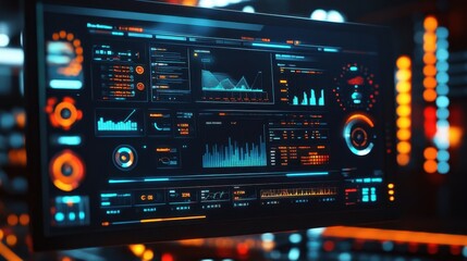 Real-time data analytics presented through visual graphs.