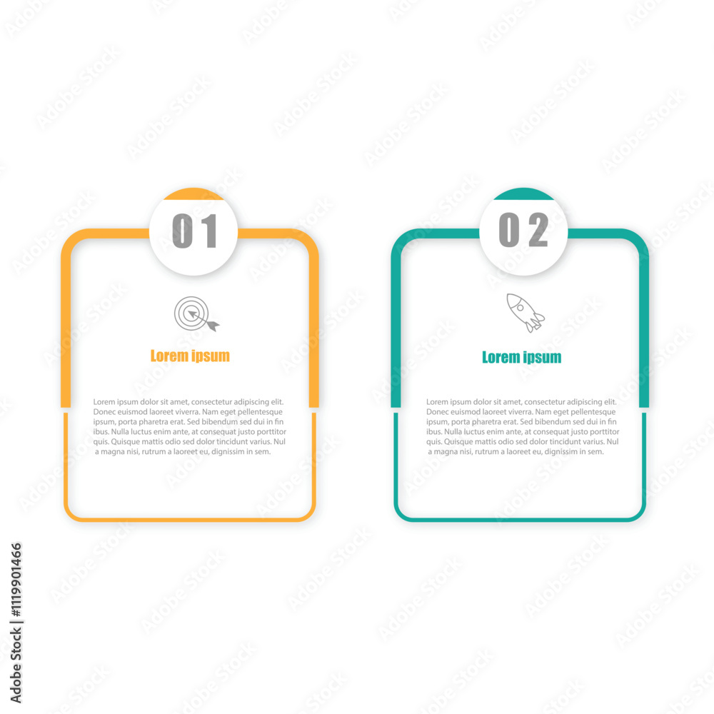 Wall mural vector infographic template with icons and 2 options or steps. can be used for process