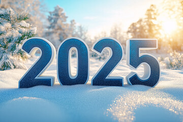 New year celebration 2025 winter wonderland digital art snowy landscape inspirational viewpoint