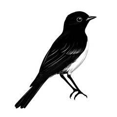 Obraz premium 2D full body illustration full body shot of a nightingale silhouette isolated on a white transparent background