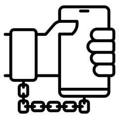 Smartphone addiction single icon