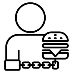 Fototapeta premium Food addiction single icon