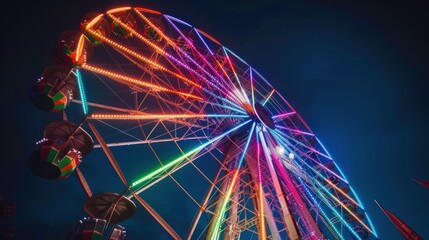 Ferris wheel with multicolored