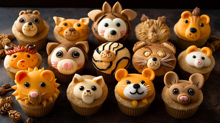Fototapeta premium Muffin a forma di animalini.