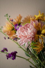 Bouquet of flowers on table