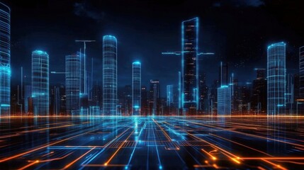 Fototapeta premium Connected Buildings Showcasing IoT and 5G Technology