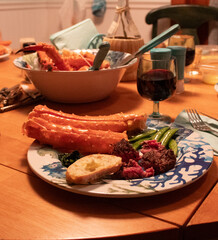Thanskgiving surf and turf meal for dinner
