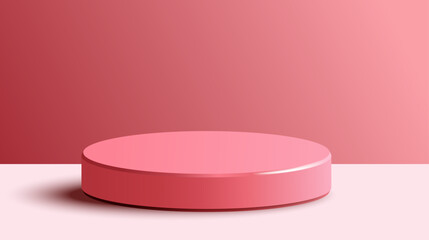 Minimalist Pink Podium, 3D Platform for Product Display, Cosmetics, and Branding Presentations