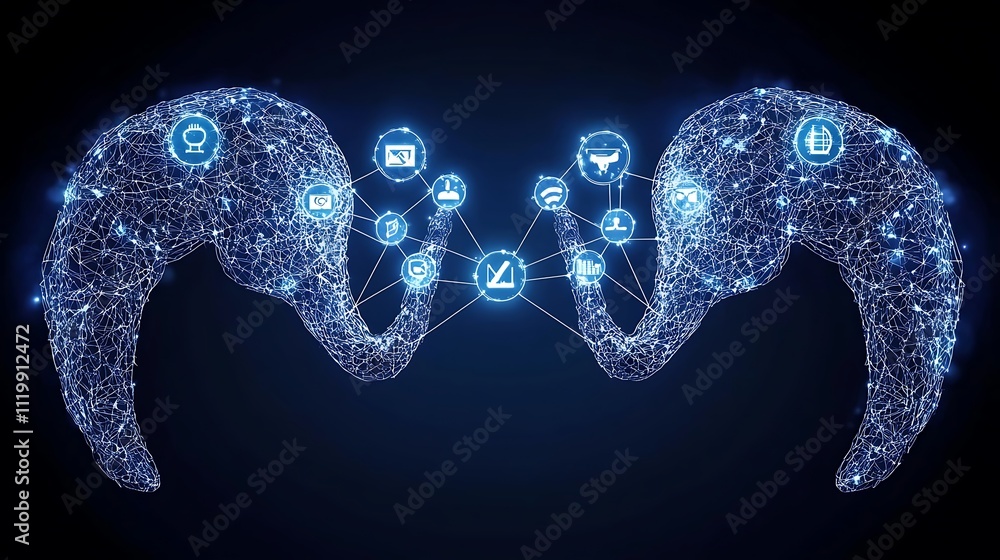 Poster abstract network connection concept.