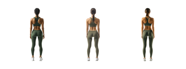 Athletic Woman Poses with Transparent Background