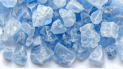 Obraz premium Pile of Frosted Blue Crystals in Detailed Close-Up..