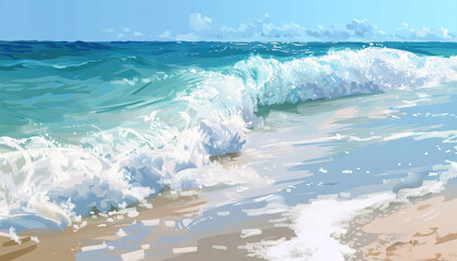 The rhythmic sound of waves lapping against the shore soothed her mind and soul