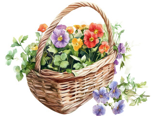 Obraz premium Garden harvest watercolor illustration isolated on transparent background