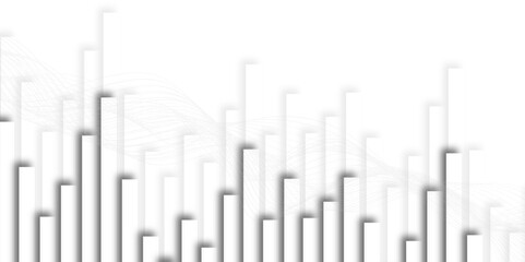 Abstract wavy technology curve lines on transparent background isolated. Abstract monochrome geometric pattern featuring layered textures in shades of gray.