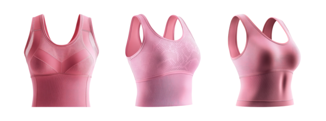Stylish Pink Sports Bra on Transparent Background