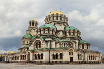 view of st. Alexander Nevsky Cathedral in Sofia, Bulgaria