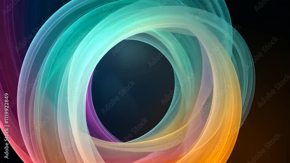 Poster dynamic abstract swirls of colorful light with fluid movement and ethereal energy