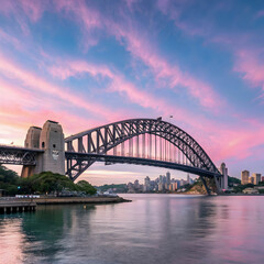 Obraz premium beautiful shot of the sydney harbor bridge