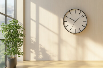 Minimal Wall Clock on Industrial Concrete Background