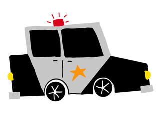 cute grey gray black police car illustration doodle hand drawn kids nurseryc png transparent clipart cutout digital sticker © doodlyanddeva