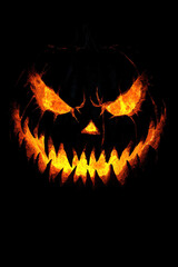 Fototapeta premium Horror-themed pumpkin with sharp teeth