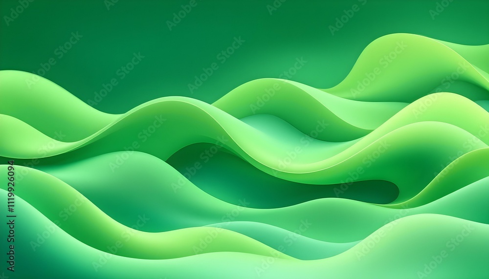 Poster soft lime green waves, vibrant yet soothing for natural beauty promotions. abstract minimal backgrou