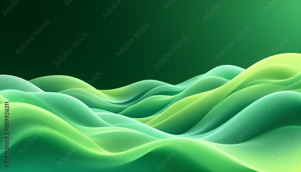 Poster soft lime green waves, vibrant yet soothing for natural beauty promotions. abstract minimal backgrou