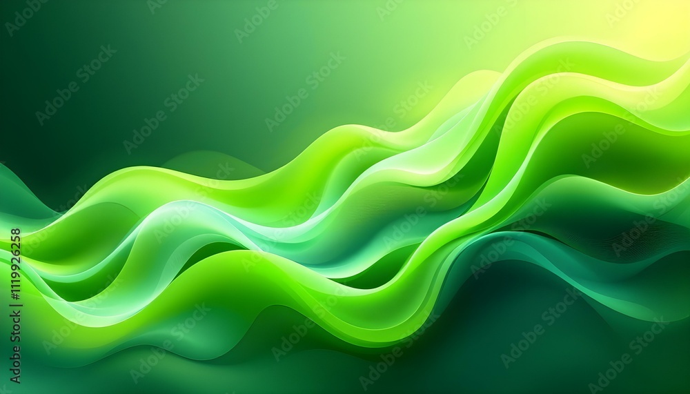 Poster soft lime green waves, vibrant yet soothing for natural beauty promotions. abstract minimal backgrou