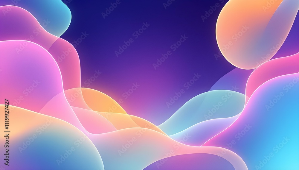 Poster trendy fluid gradient background for landing page background, colorful abstract liquid 3d shaped, pi