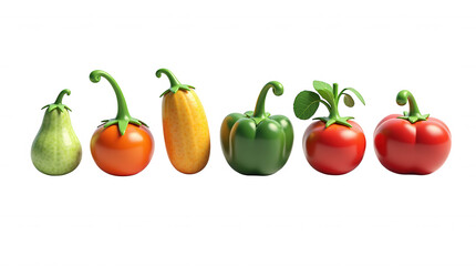 Colorful Vegetable Illustration with Transparent Background for Design Overlays and Graphics