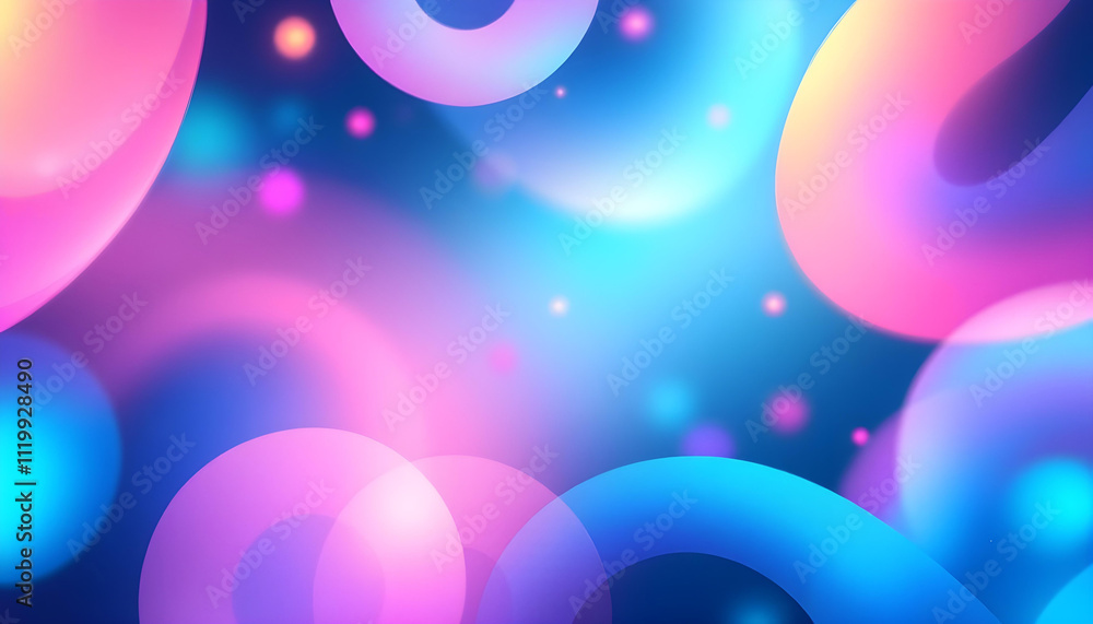 Aufkleber colorful background with abstract neon shapes in gradient pastel colors. poster with blurred effect.