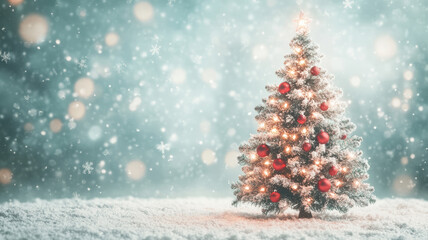 Obraz premium Holiday tree with luminous light waves