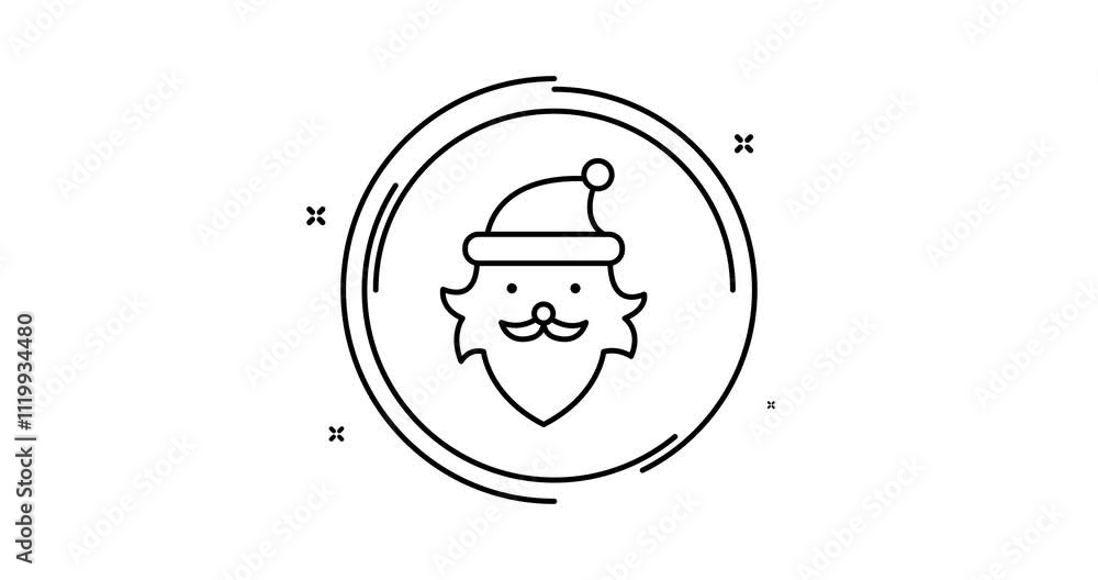 Poster santa claus animated line icon with alpha channel. santa claus rotation appearance 4k motion design 