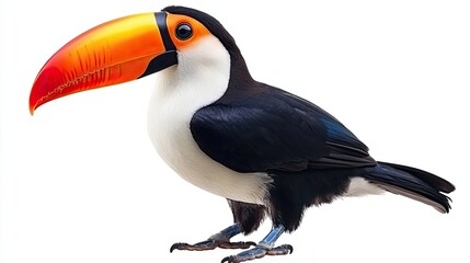 Fototapeta premium A Vibrant Toucan Bird with a Large Orange Bill
