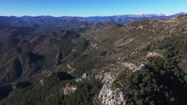 Panoramic view of the Mount Brune in the Alpes Maritimes in France