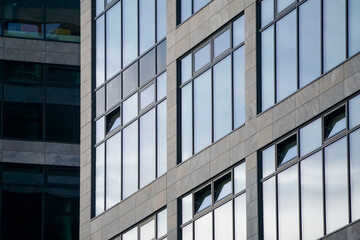 Detail of windows of modern office business building in city of Brno (Czech Republic) - generic architecture