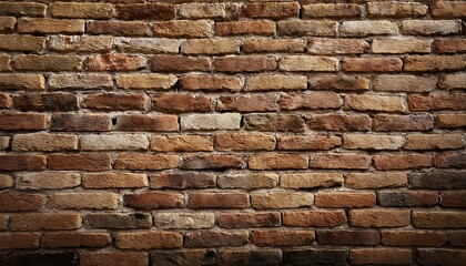 Fototapeta premium Textured brick wall with warm tones.