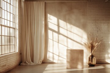 Interior, pedestal, plant, chocolate, mocha mousse, studio photography
